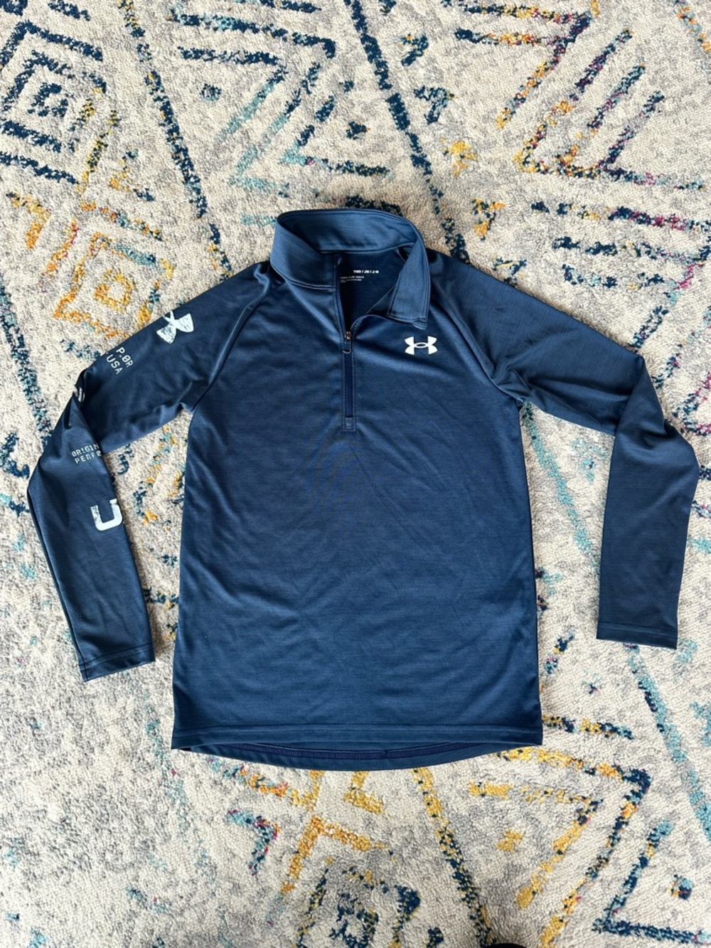Boy’s Under Armour Navy Quarter-Zip Long Sleeve Pullover